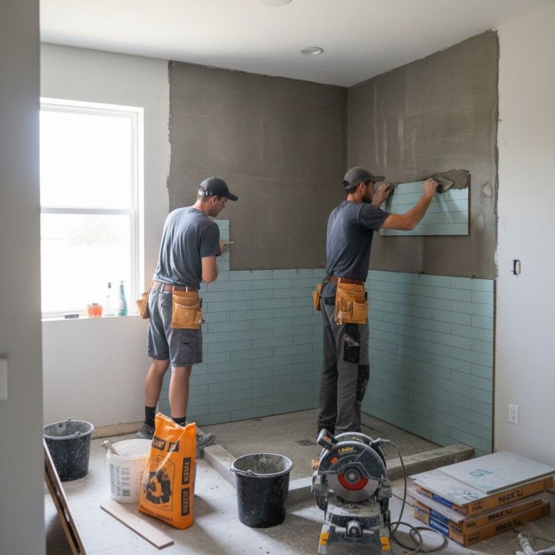 Local Bathroom Tile Installation pros at work